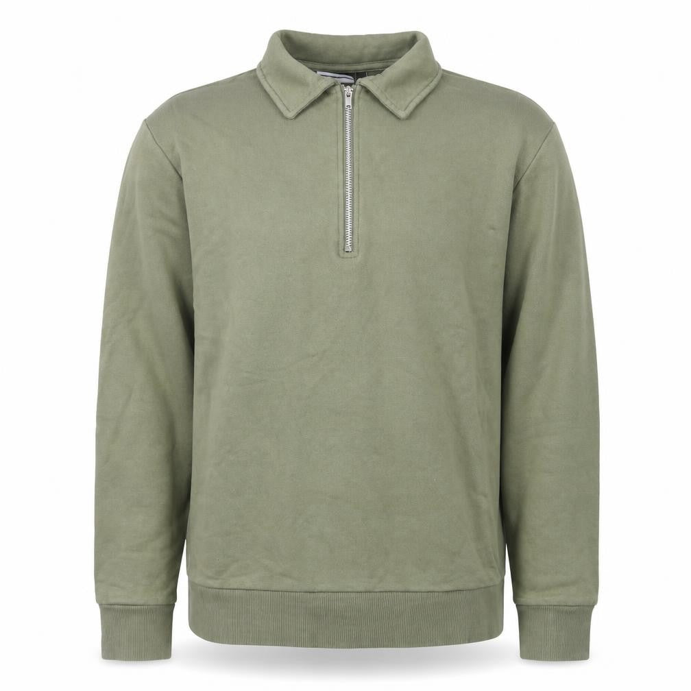 ASOS DESIGN Men's Green 1/4 Zip Collared Sweatshirt Size M