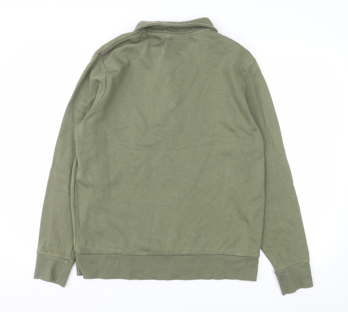 ASOS DESIGN Men's Green 1/4 Zip Collared Sweatshirt Size M