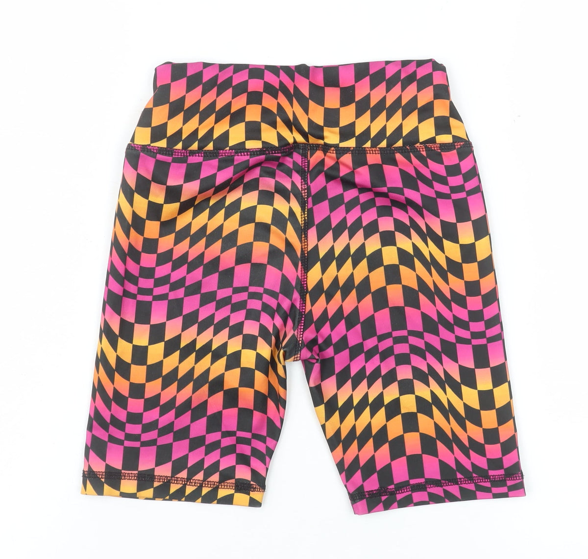 Dunnes Stores Girls Black Multi Biker Shorts 7-8 Years Polyester Stretch