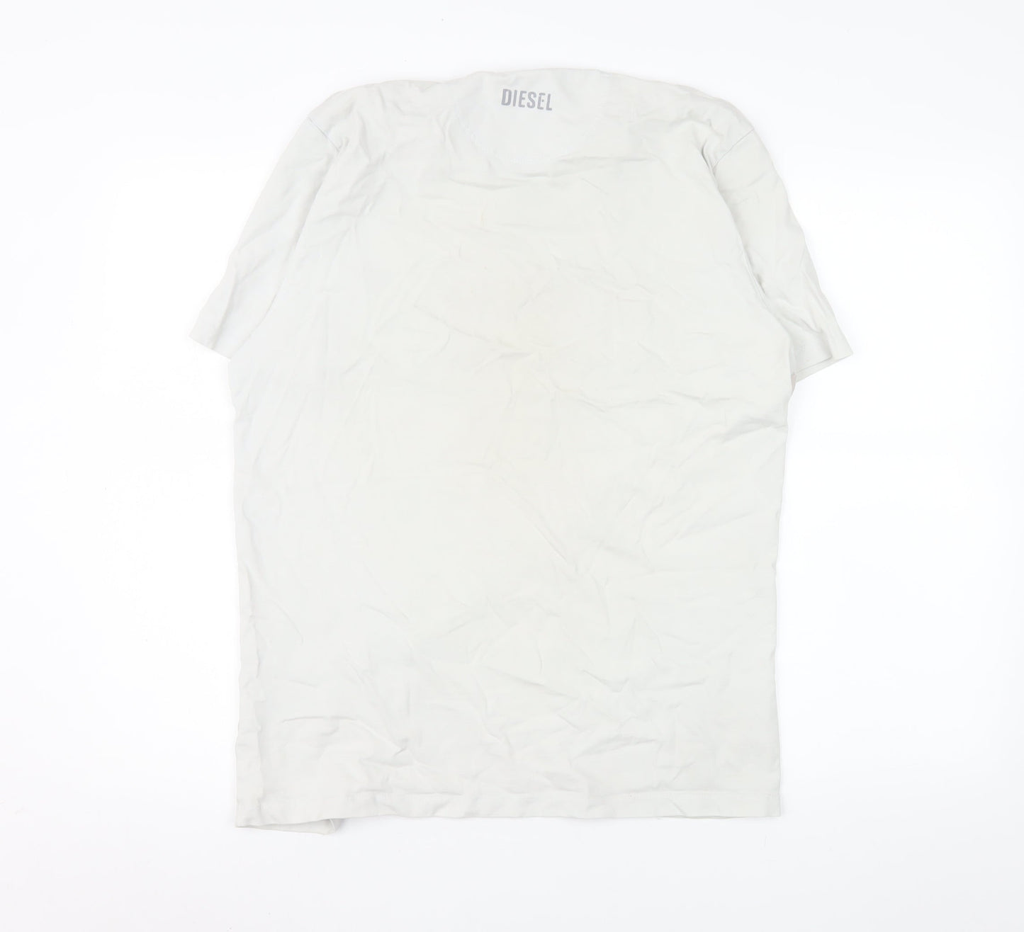 Diesel Men's White XL Graphic Logo Cotton T-Shirt