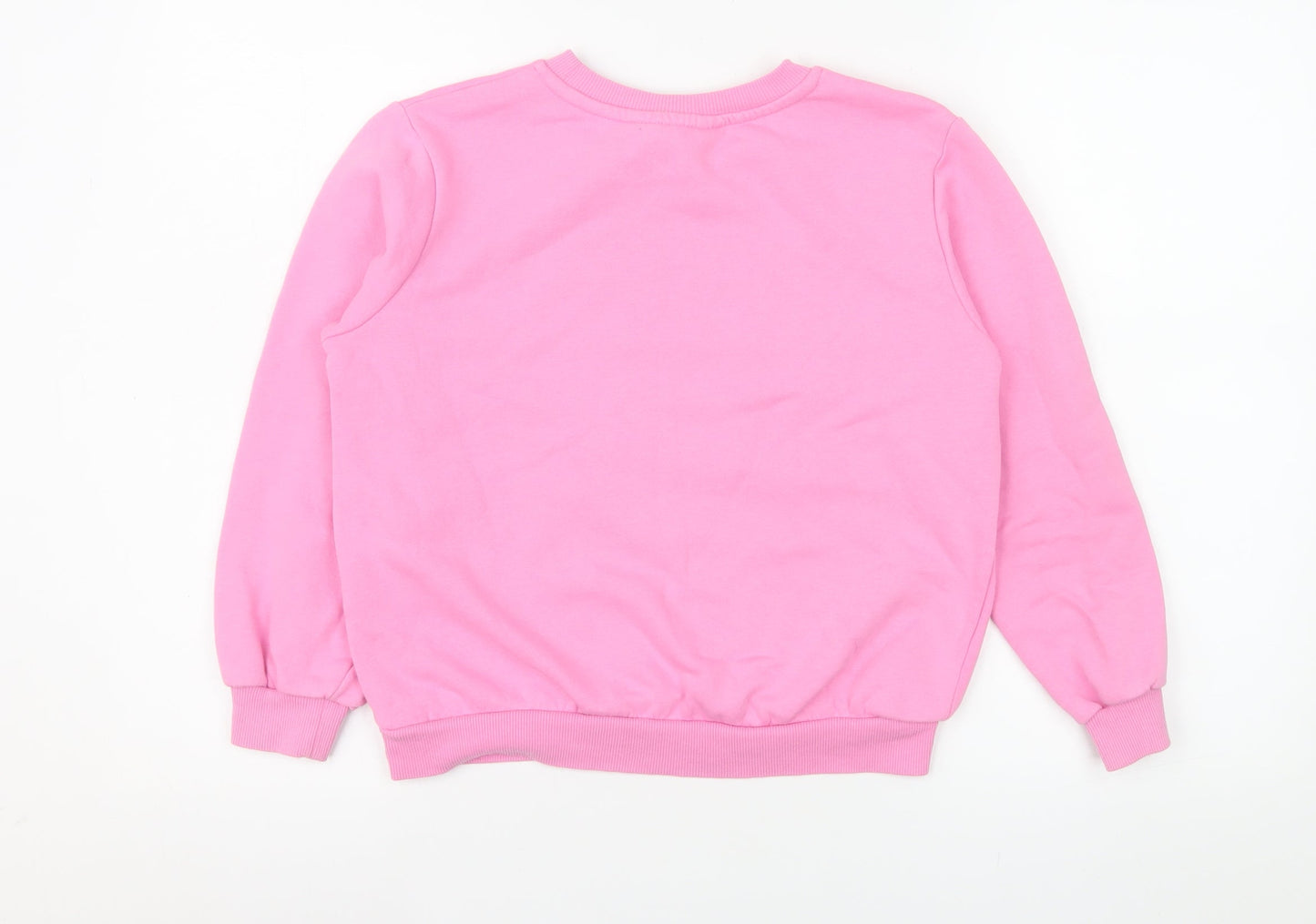 H&M Girls Pink Unicorn Sequin Pullover Sweatshirt 9-10 Years