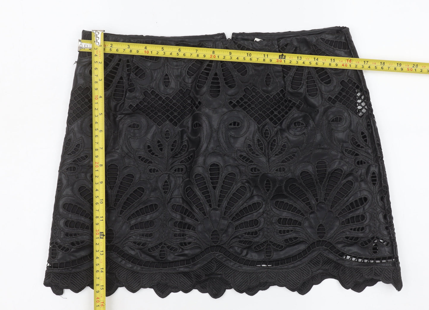 H&M Women's Black Lace Embroidered Pencil Skirt Size 12