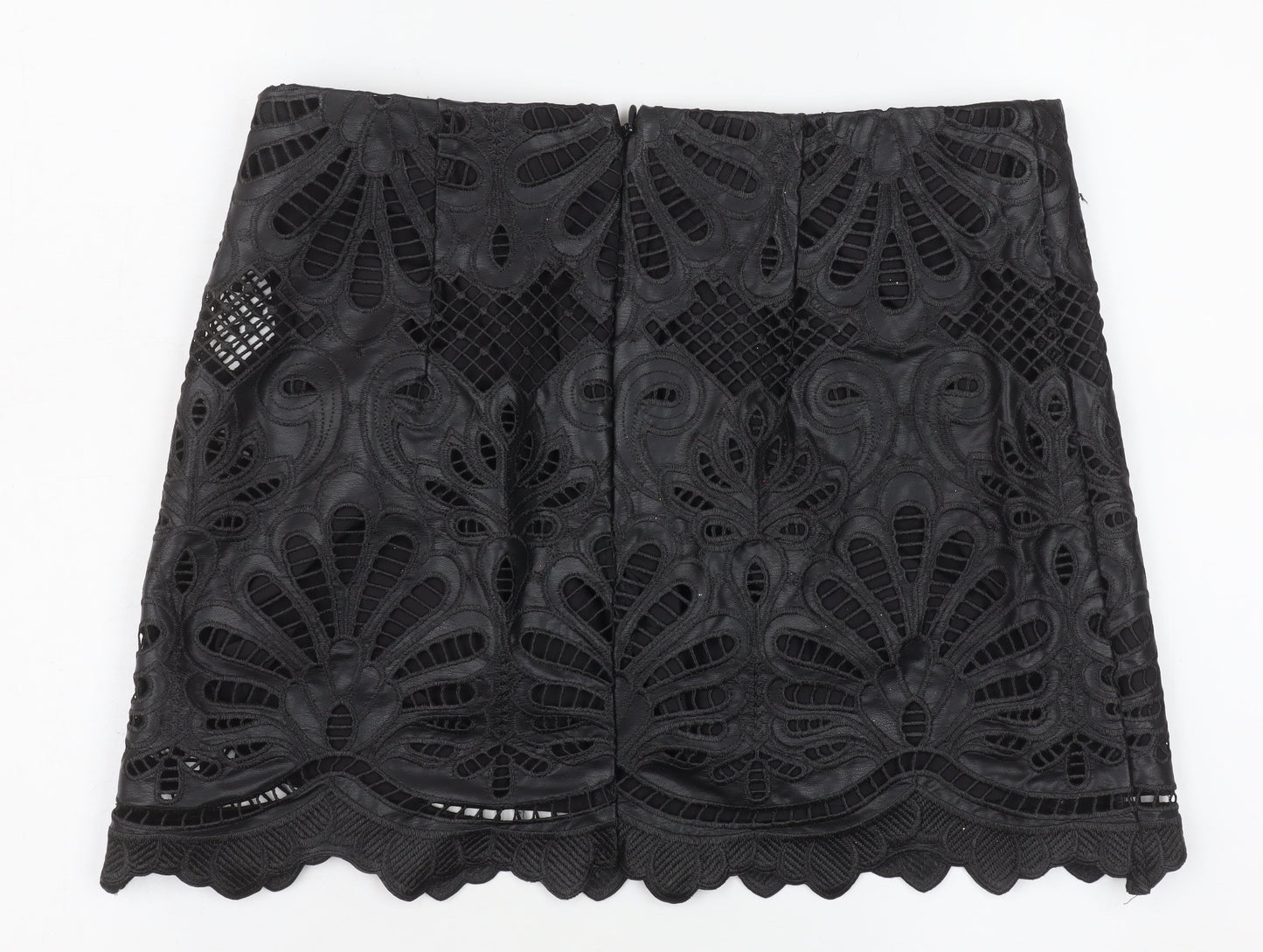 H&M Women's Black Lace Embroidered Pencil Skirt Size 12