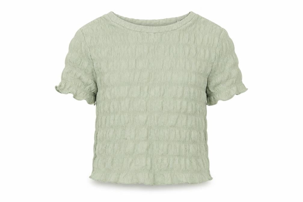 Next Girls Green 5 Years Textured Short Sleeve Basic T-Shirt