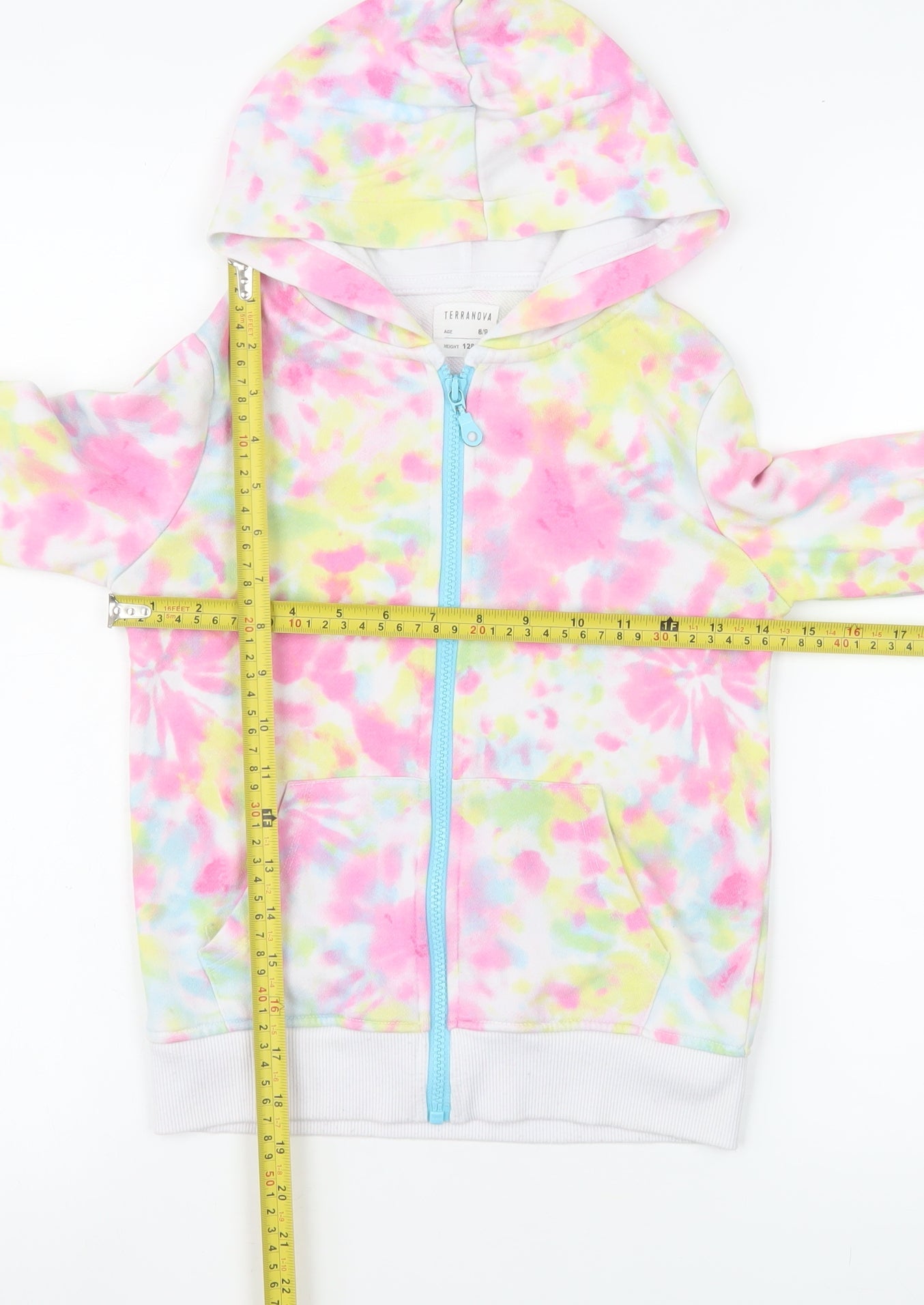 Terranova Girls Multicoloured Tie Dye Zip Hoodie Jacket 8-9 Years