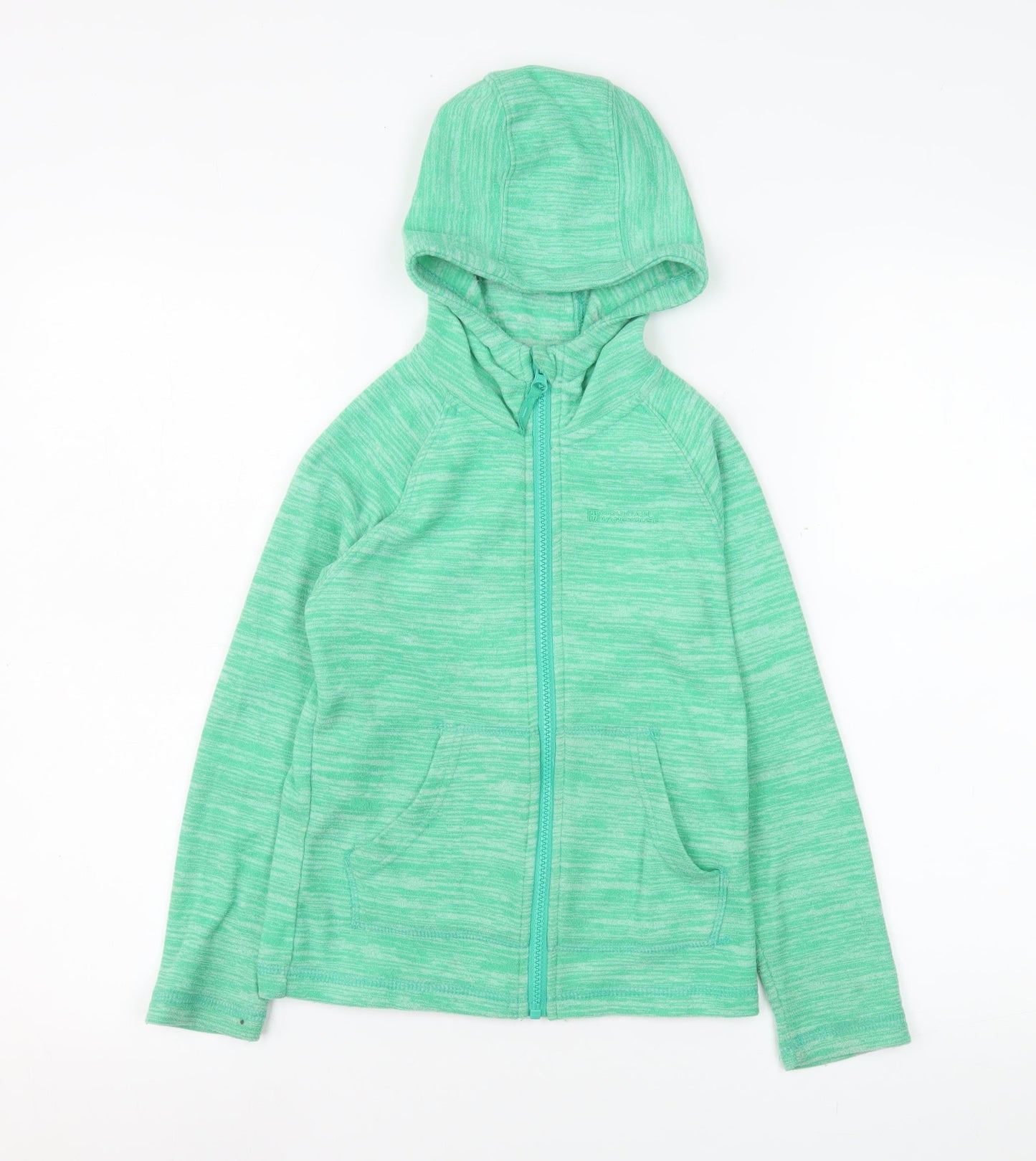 Mountain Warehouse Girls Green Hooded Full Zip Fleece Jacket 7-8 Years