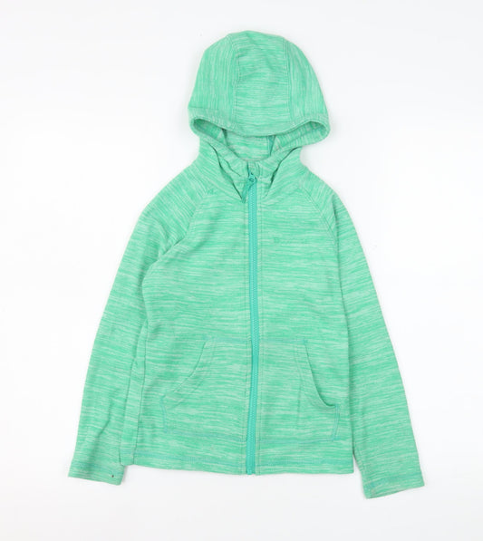 Mountain Warehouse Girls Green Hooded Full Zip Fleece Jacket 7-8 Years