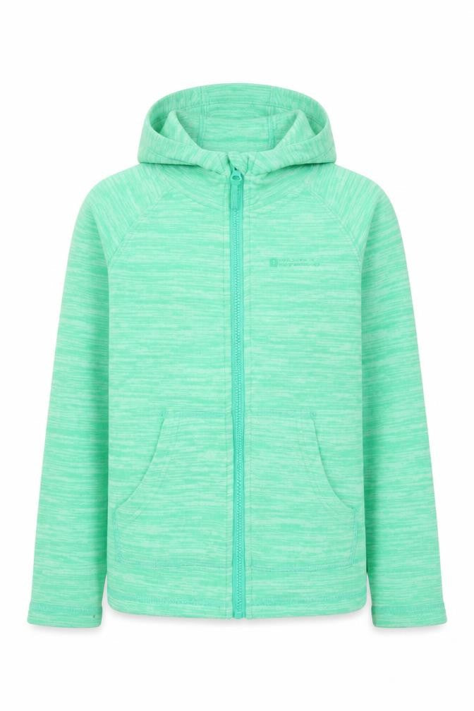 Mountain Warehouse Girls Green Hooded Full Zip Fleece Jacket 7-8 Years