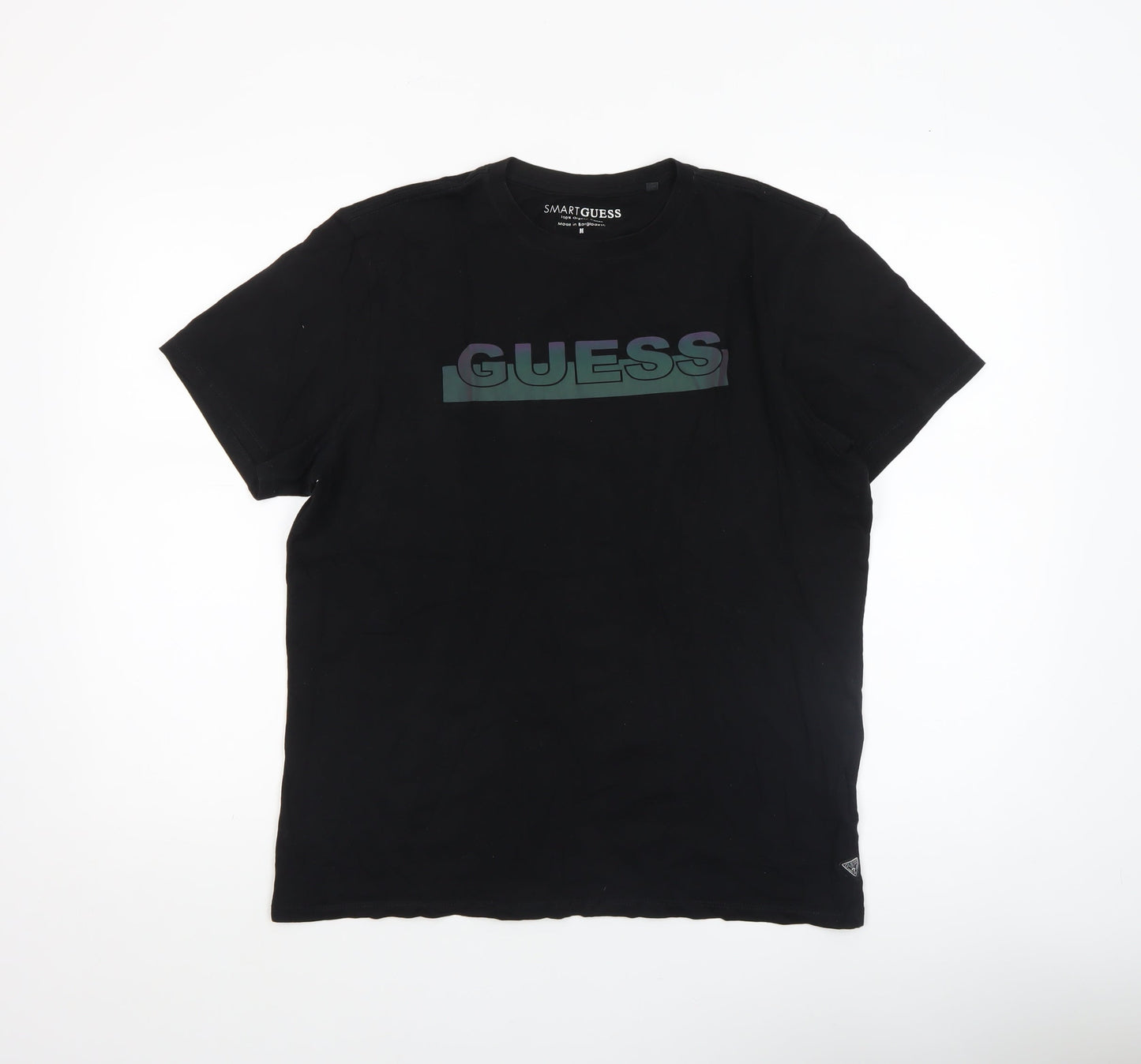 Guess Men's Black Logo Cotton Short Sleeve T-Shirt Size M