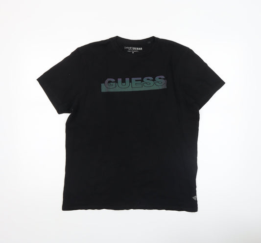 Guess Men's Black Logo Cotton Short Sleeve T-Shirt Size M