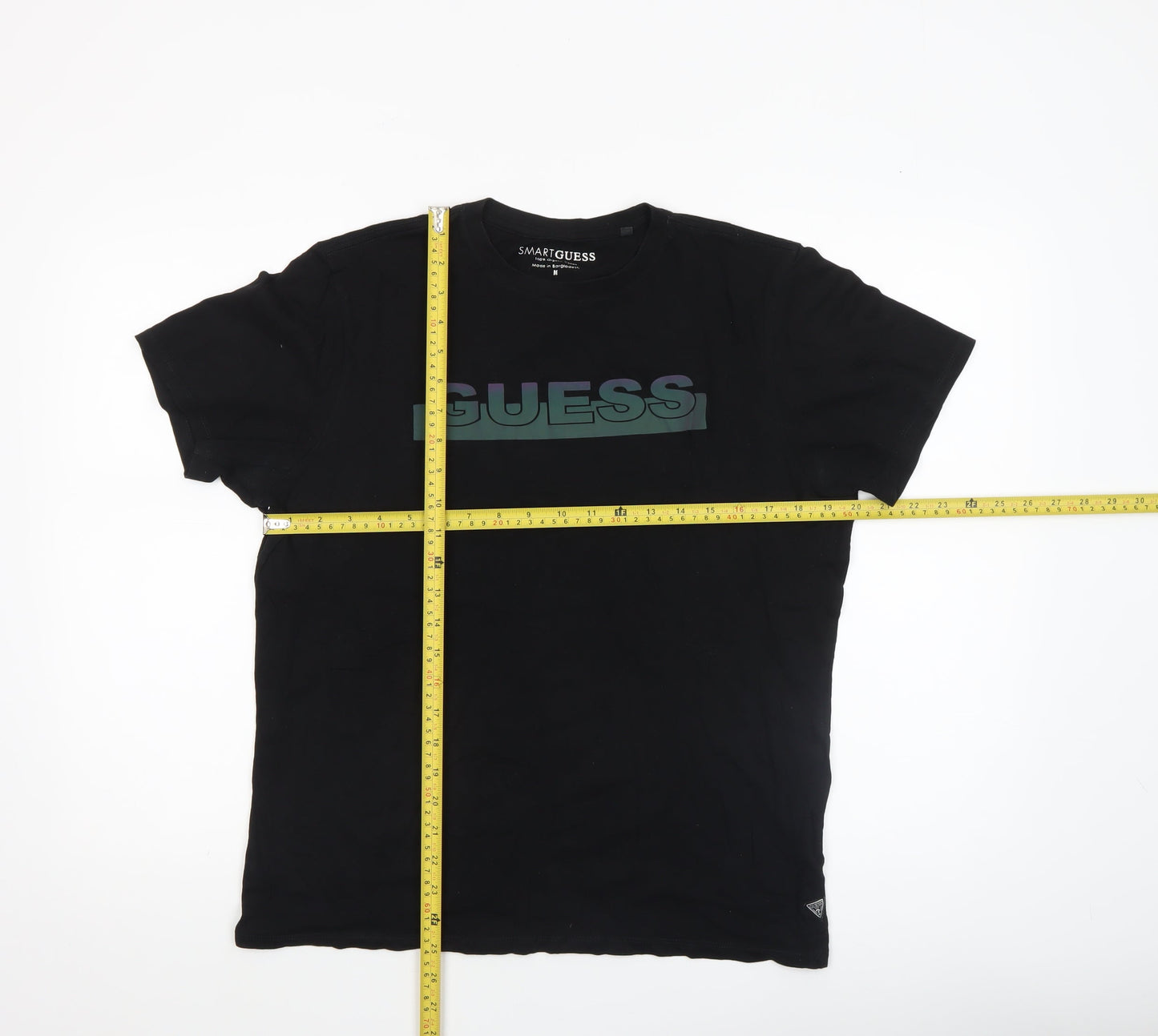 Guess Men's Black Logo Cotton Short Sleeve T-Shirt Size M
