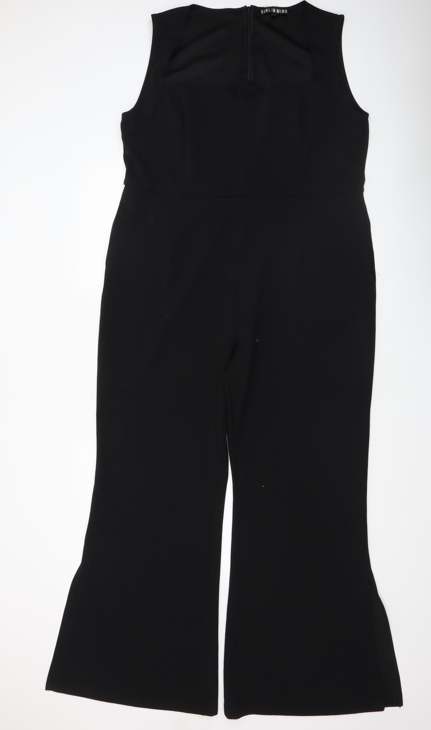 Girl In Mind Women's Black Sleeveless Wide Leg Jumpsuit Size 20