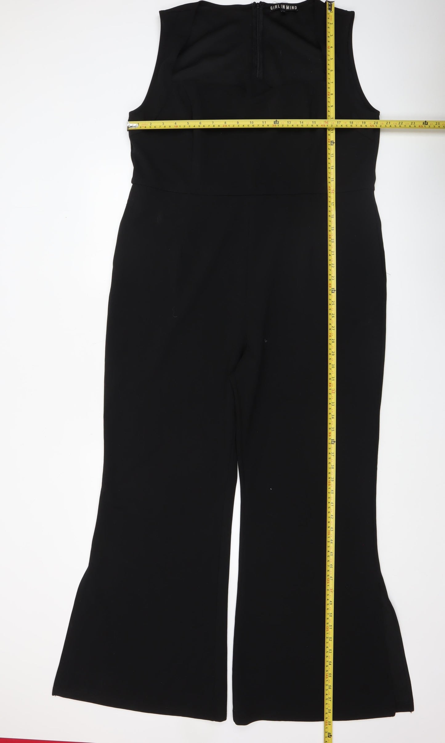 Girl In Mind Women's Black Sleeveless Wide Leg Jumpsuit Size 20