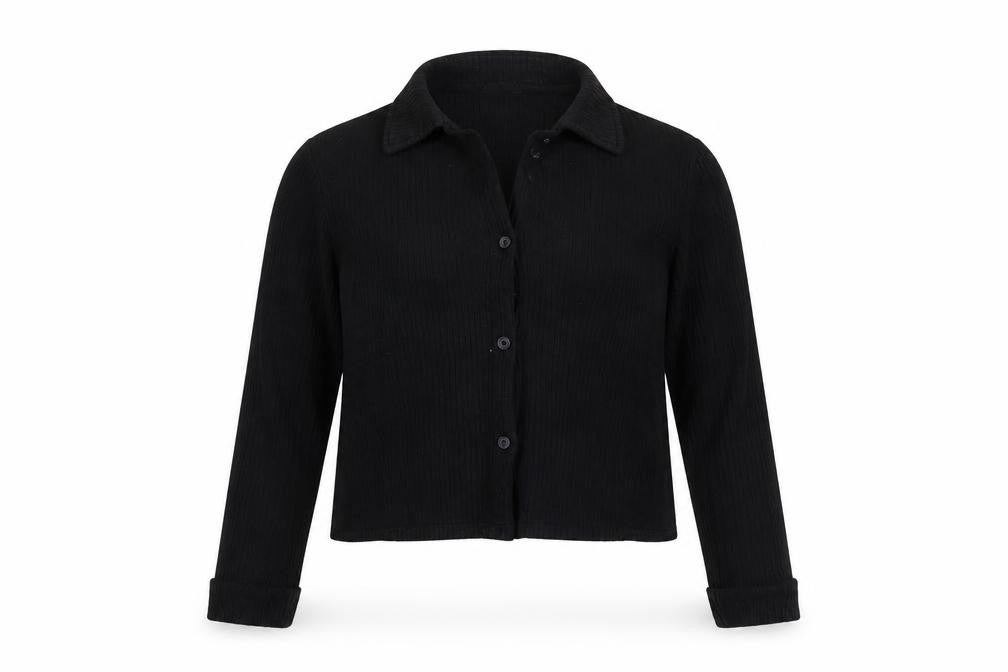 Firetrap Women's Black Cropped Button-Up Shirt Size 14