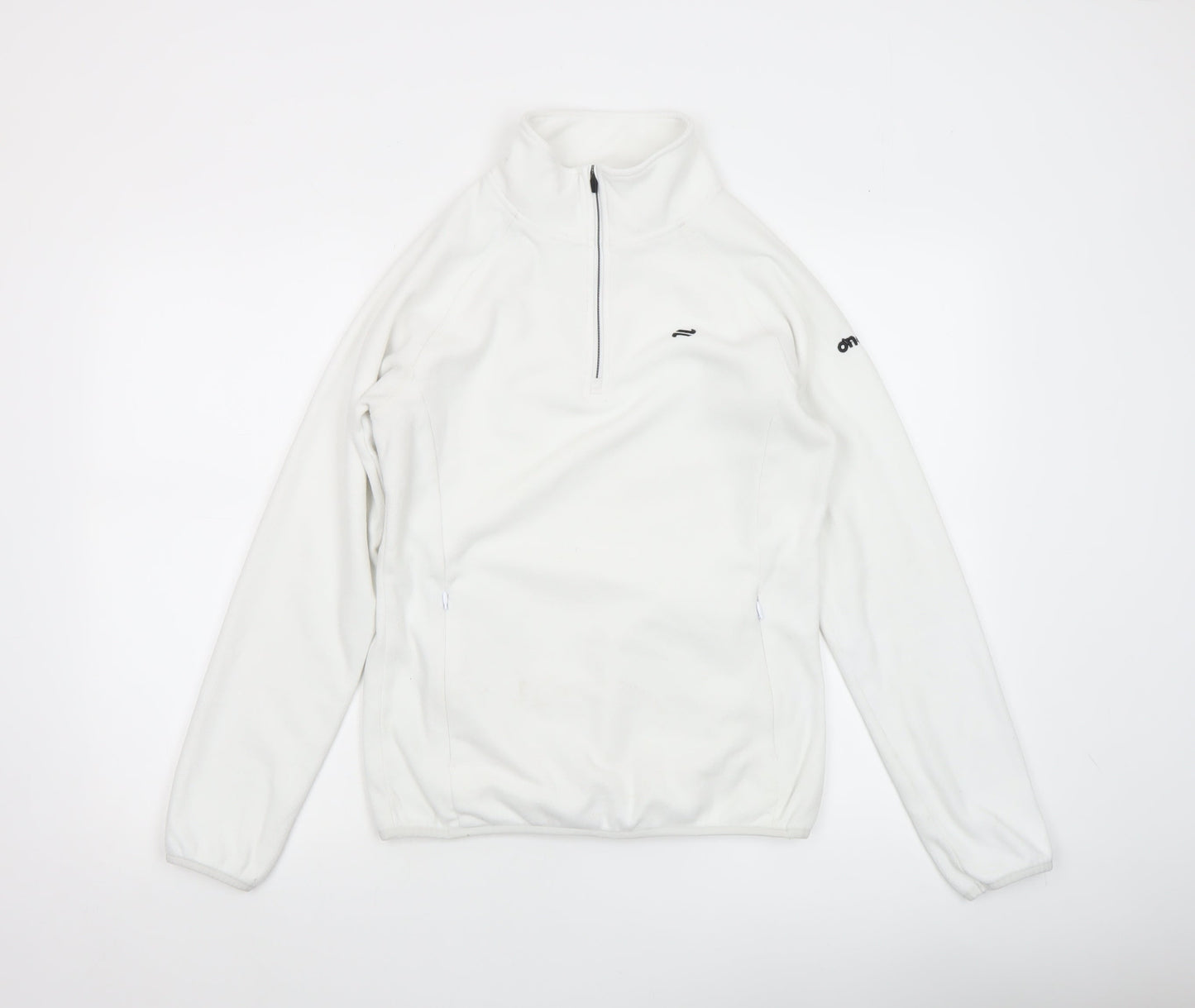 O’Neills Women’s White Fleece 1/4 Zip Sweatshirt Size 10 Polyester