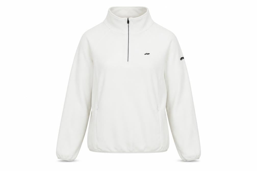 O’Neills Women’s White Fleece 1/4 Zip Sweatshirt Size 10 Polyester