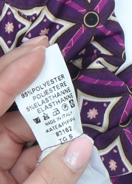 Kate & Pippa Women Purple Geometric Long Sleeve Blouse Size S