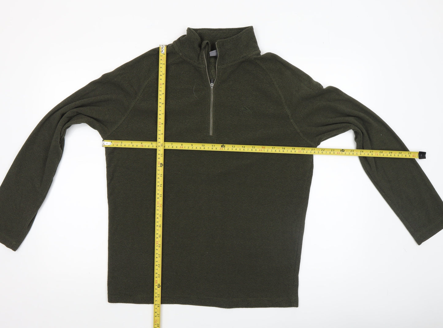 Trespass Men's Green 1/4 Zip Fleece Sweatshirt Medium Outdoor