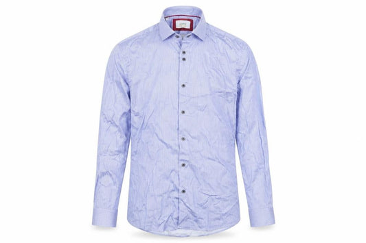 Icon for Men Blue Geometric Cotton Long Sleeve Dress Shirt XL