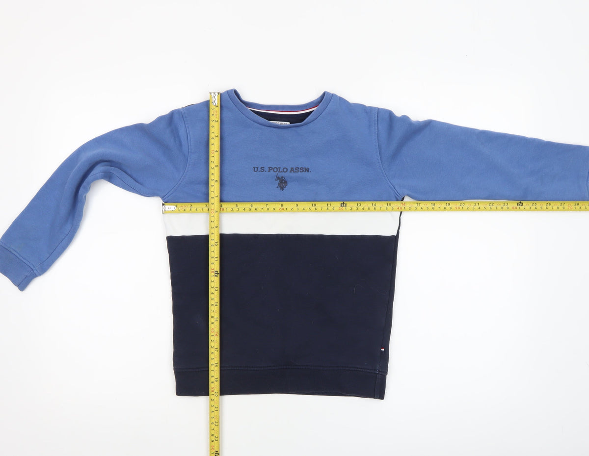 U.S. Polo Assn. Boys Blue Colourblock Pullover Sweatshirt 8-9 Years