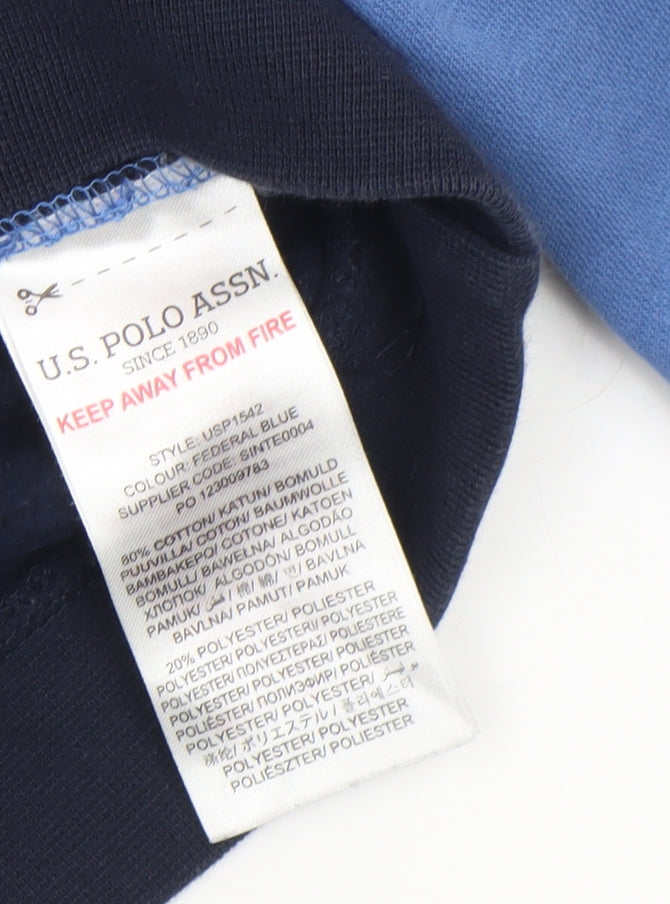 U.S. Polo Assn. Boys Blue Colourblock Pullover Sweatshirt 8-9 Years