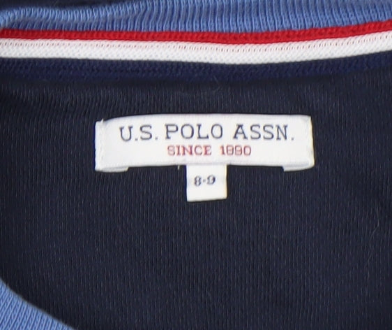U.S. Polo Assn. Boys Blue Colourblock Pullover Sweatshirt 8-9 Years