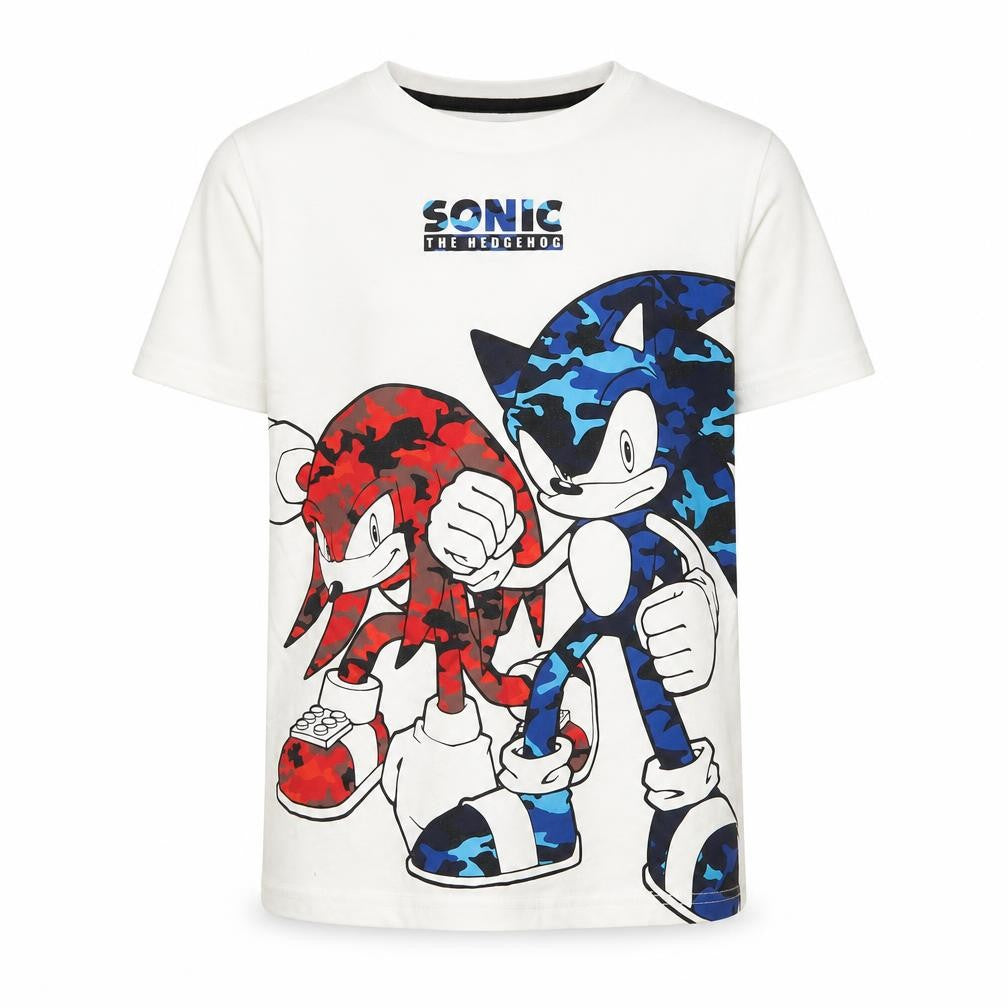Sonic The Hedgehog Boys White 7-8 Years Graphic Cotton T-Shirt