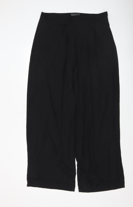 Arggido Women's Black Wide-Leg Crepe Trousers Size 18