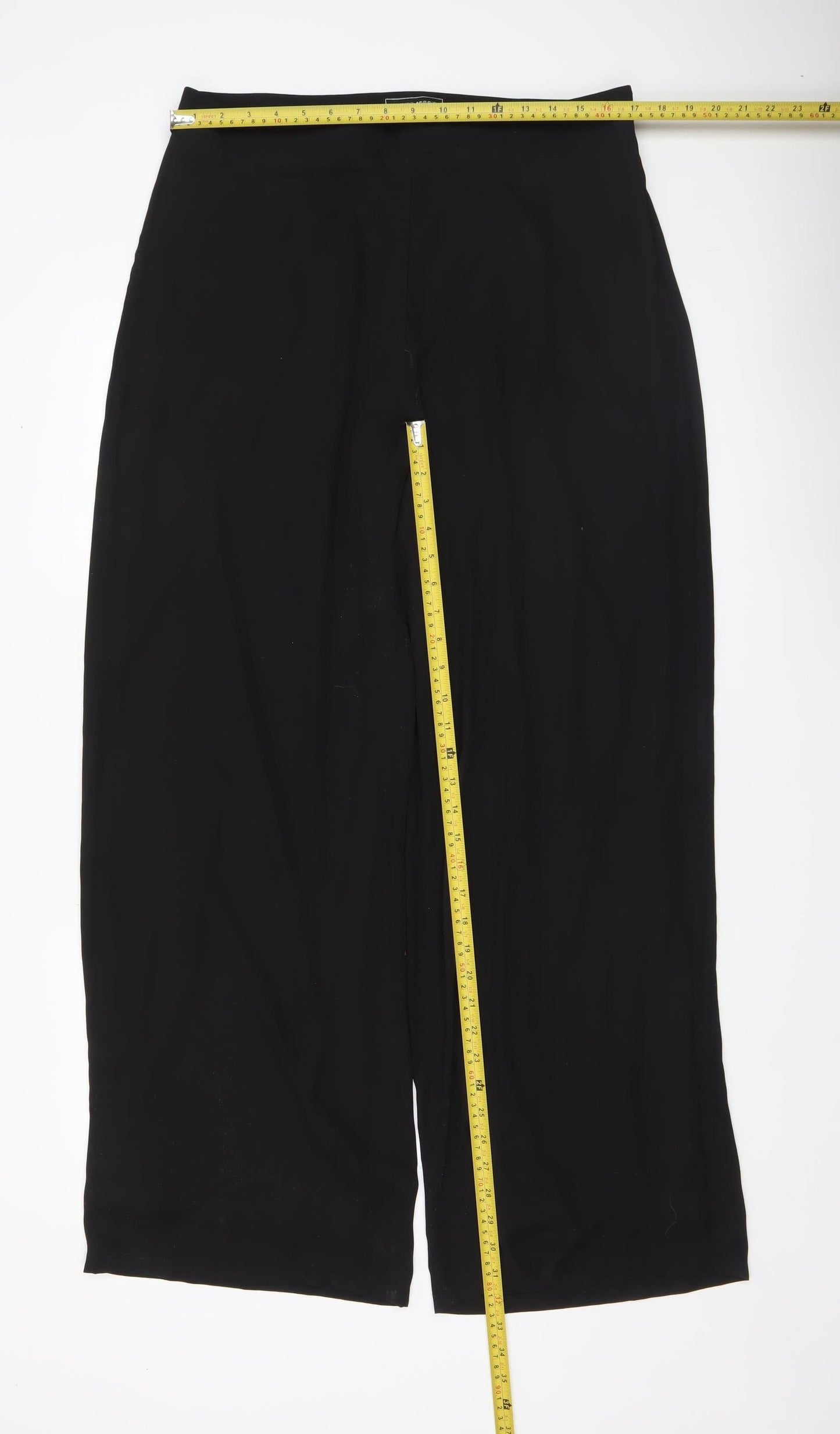 Arggido Women's Black Wide-Leg Crepe Trousers Size 18