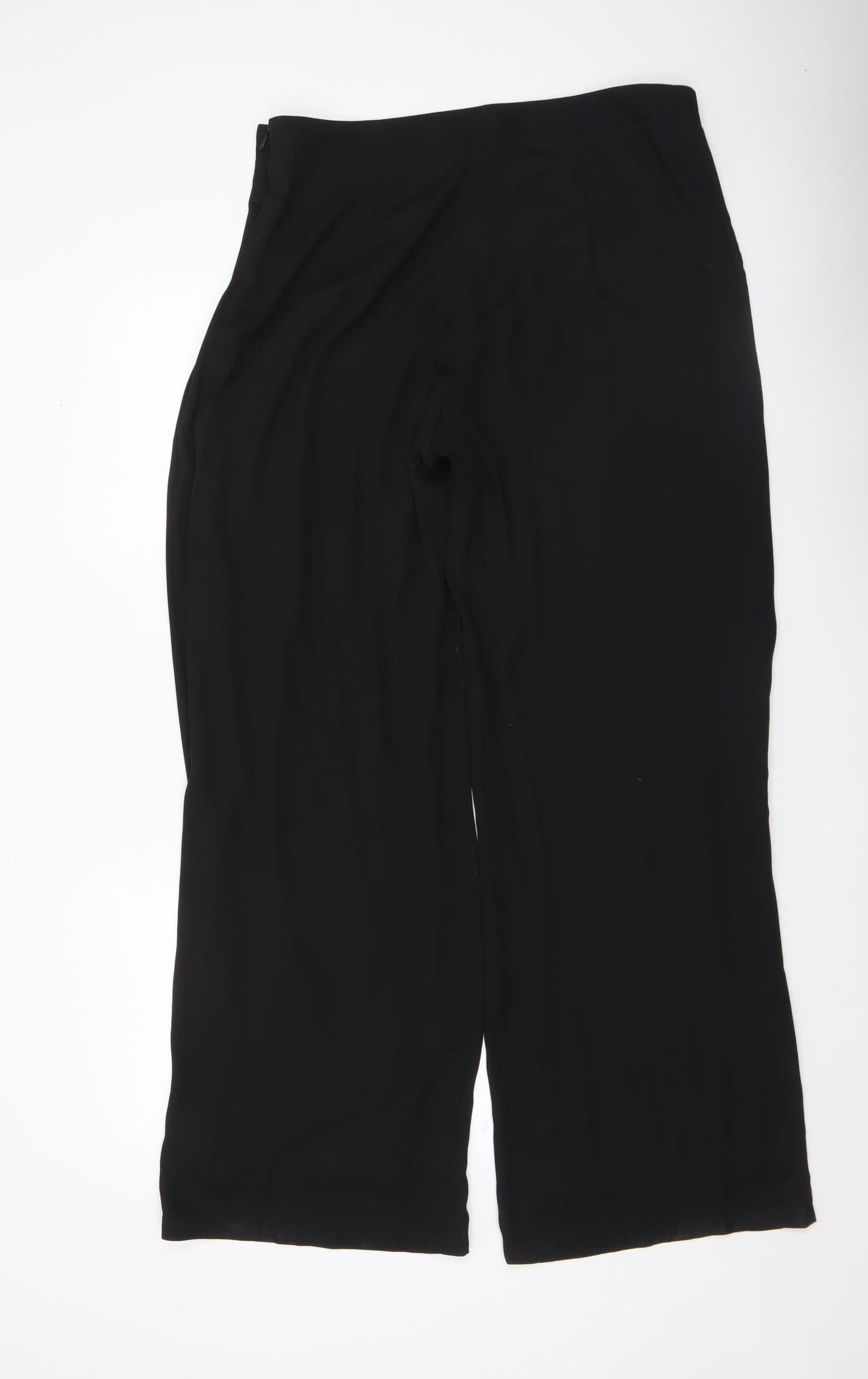 Arggido Women's Black Wide-Leg Crepe Trousers Size 18