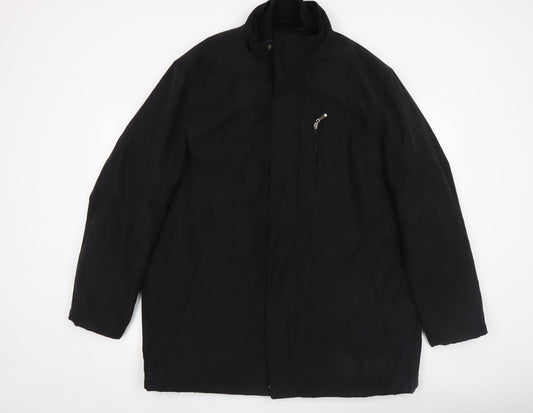 Thomas Nash Men's Black XL Mid-Length Zip Coat