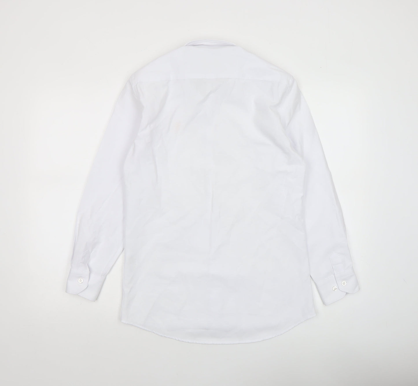 Tom Penn Men's White Small Cotton Blend Long Sleeve Dress Shirt