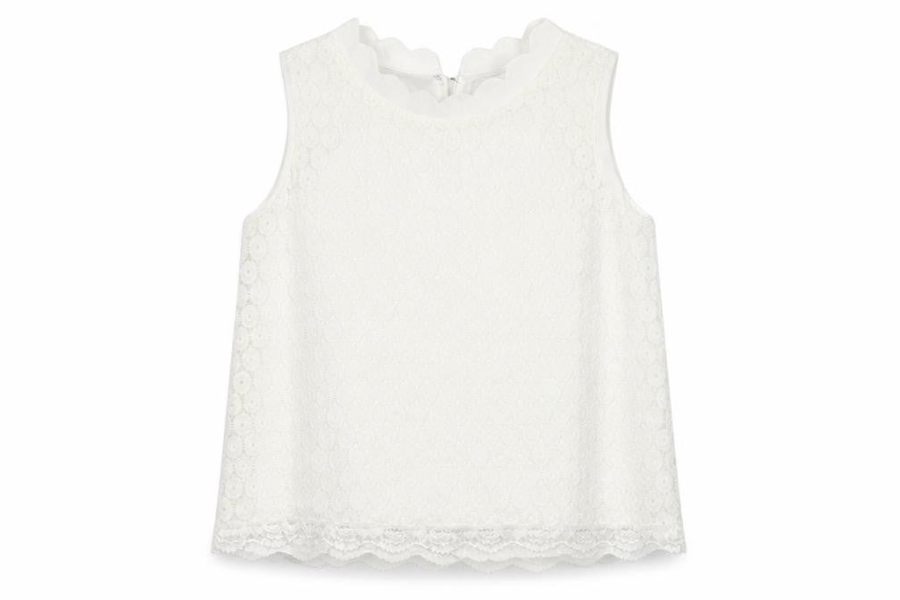 Marc Angelo Women’s Ivory Lace Sleeveless Blouse Size 16