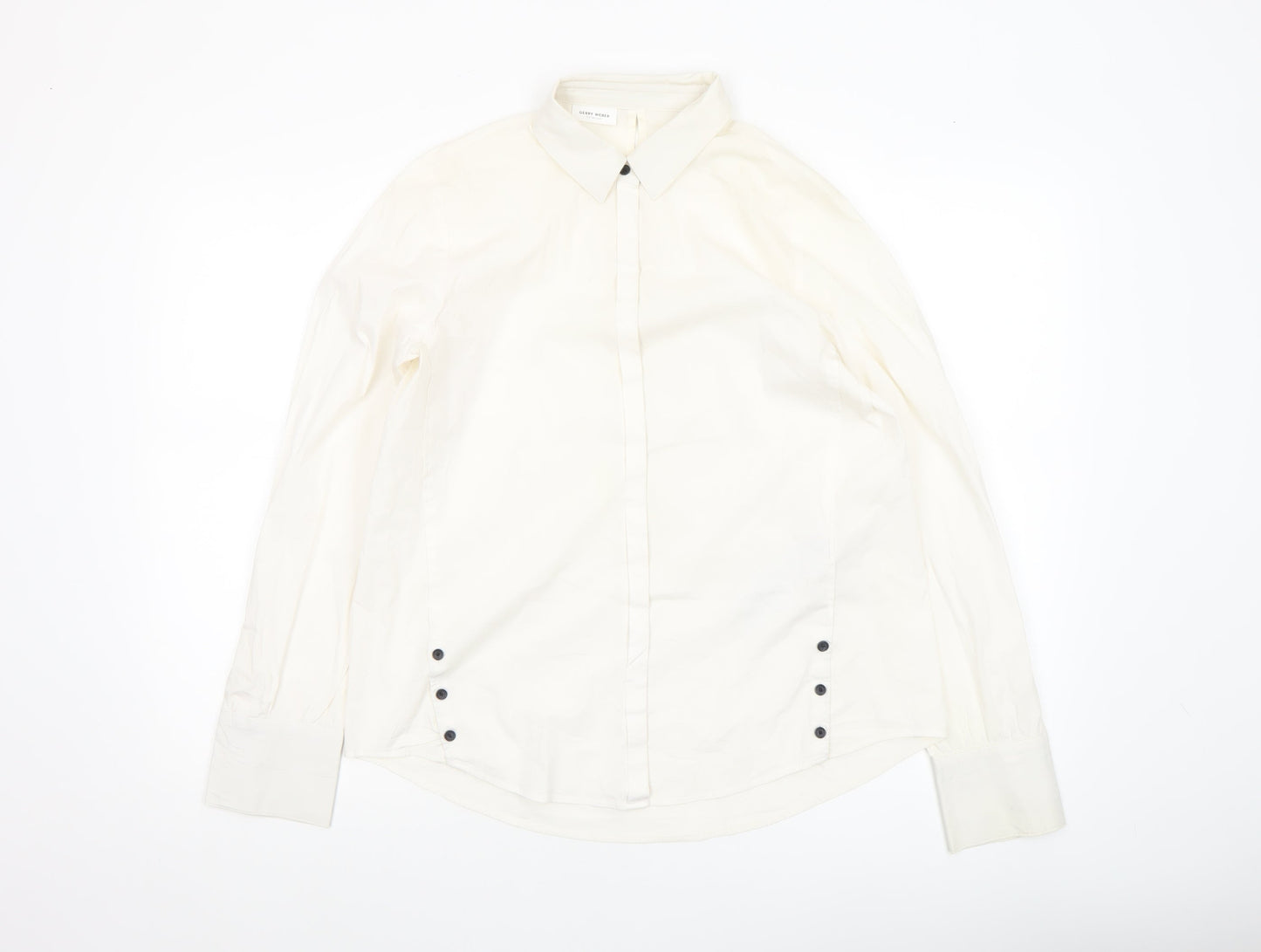 Gerry Weber Women’s Ivory Cotton Stretch Button-Up Shirt Size 12