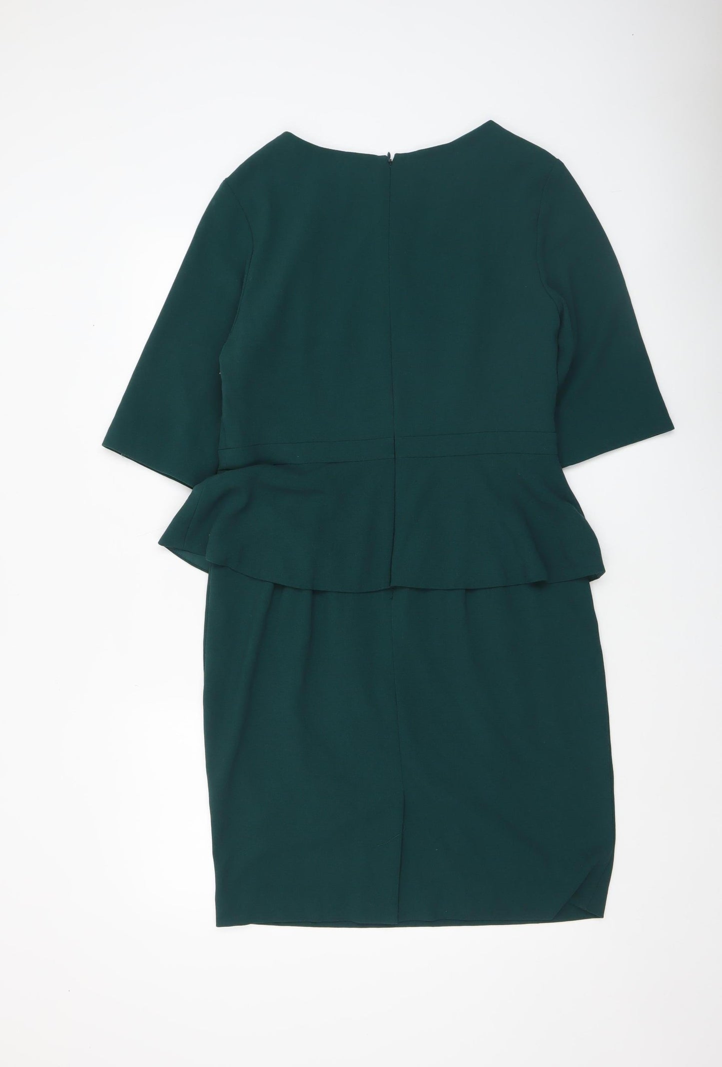Definitions Women’s Green Peplum Knee Length Work Dress UK 14