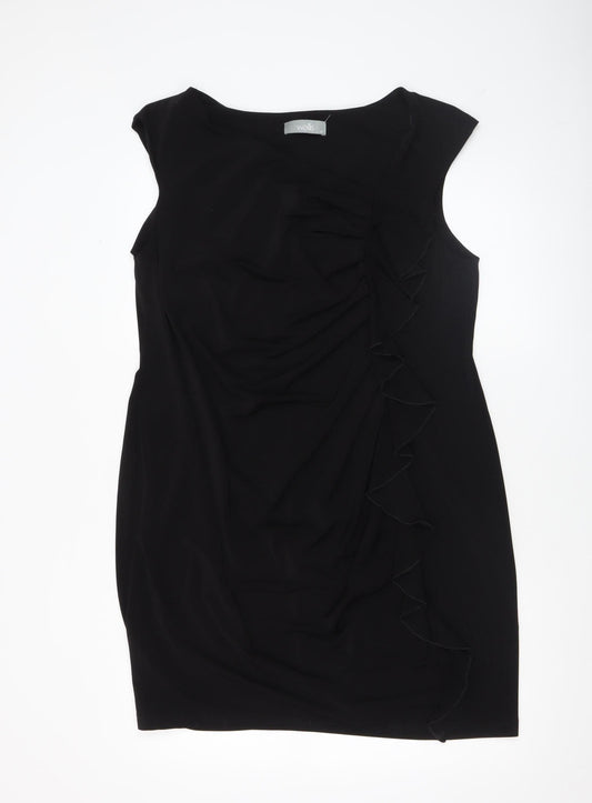 Wallis Women Black Size 18 Sleeveless Bodycon Knee Length Dress