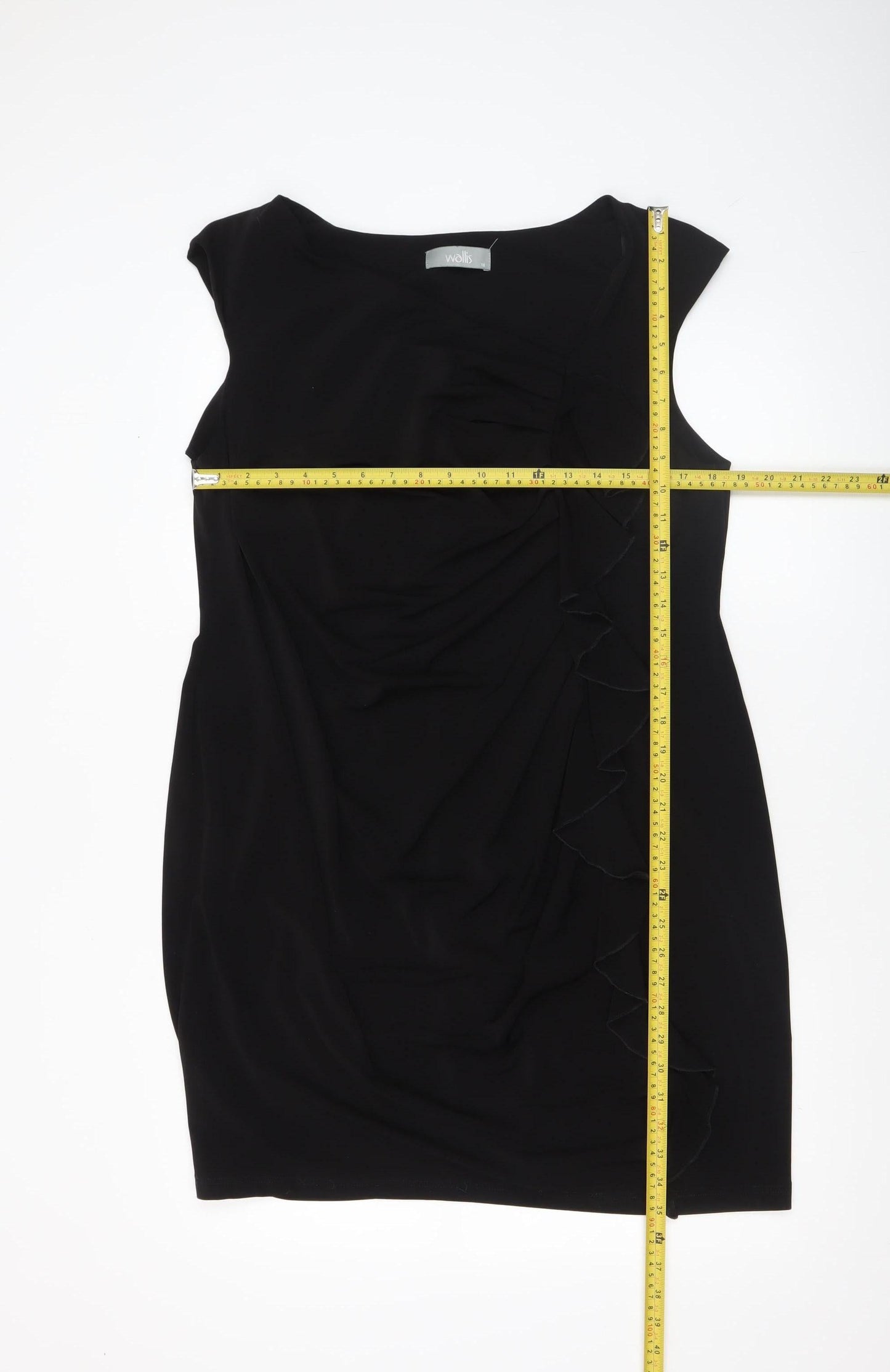 Wallis Women Black Size 18 Sleeveless Bodycon Knee Length Dress