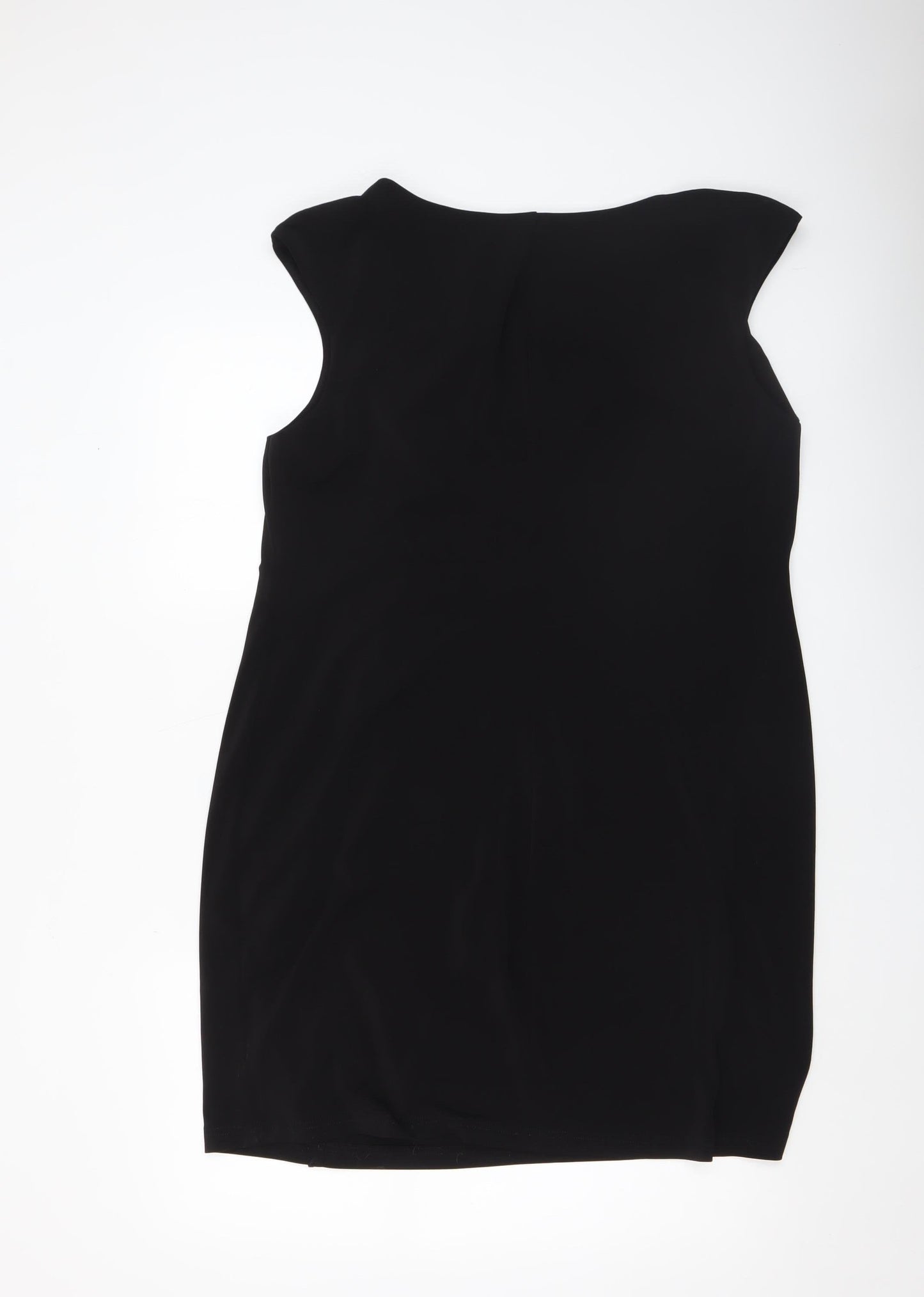 Wallis Women Black Size 18 Sleeveless Bodycon Knee Length Dress