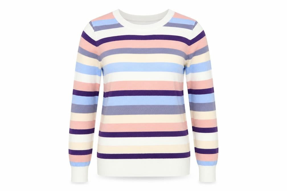 Jessica Graaf Womens Multicoloured Striped Crew Neck Jumper Medium