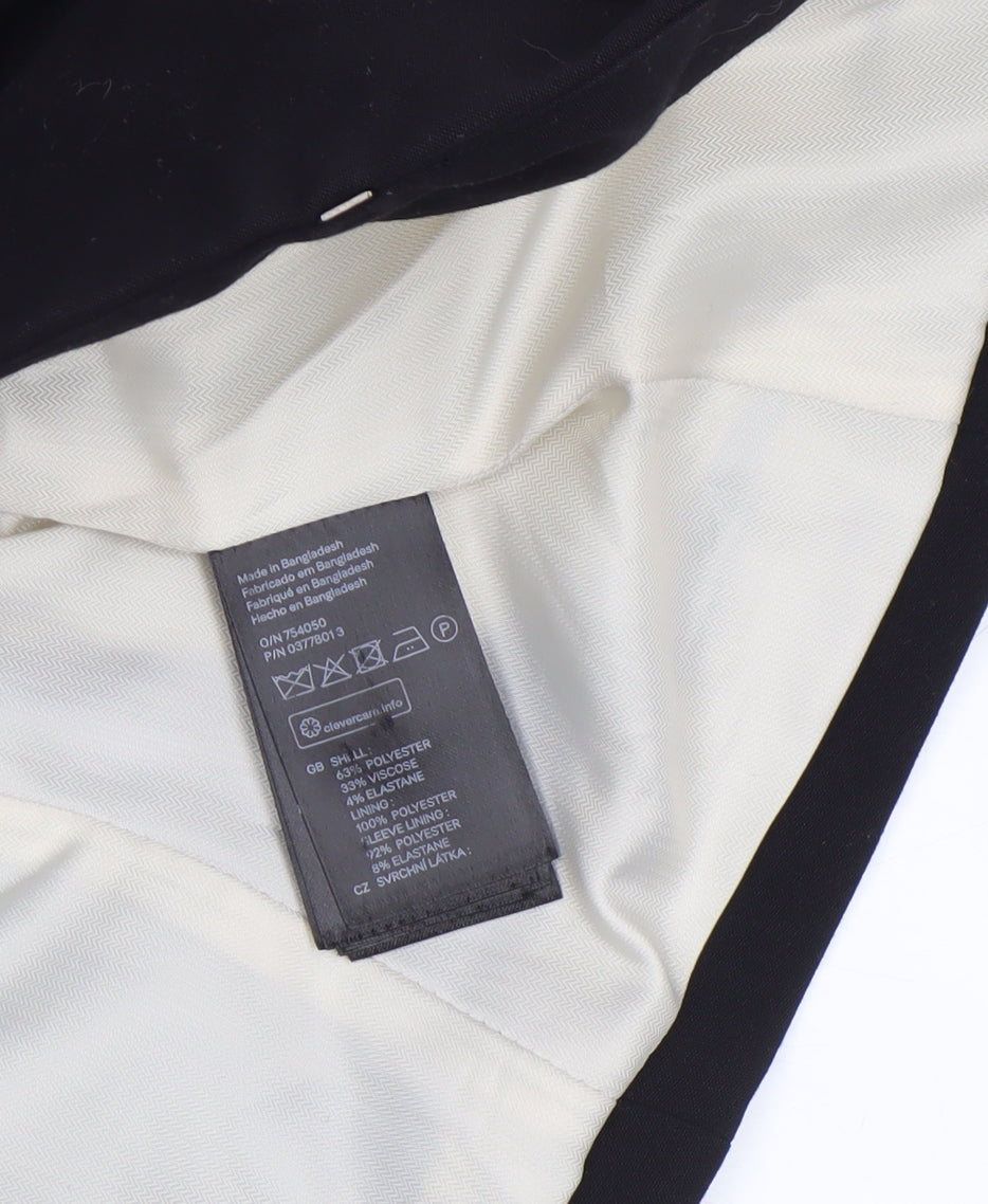 H&M Women Black Blazer Jacket UK 6 - Lined Tailored Stretch Fit
