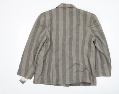 Amari Women Taupe Checked Double-Breasted Blazer Size 20