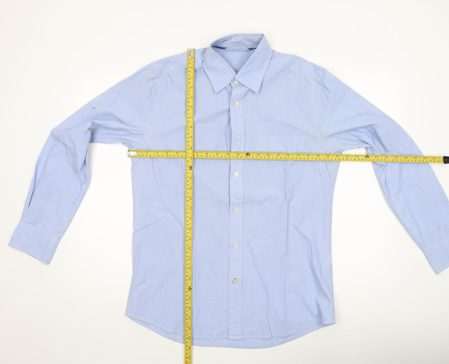 Boden Men's Blue Cotton Long Sleeve Button-Up Shirt M