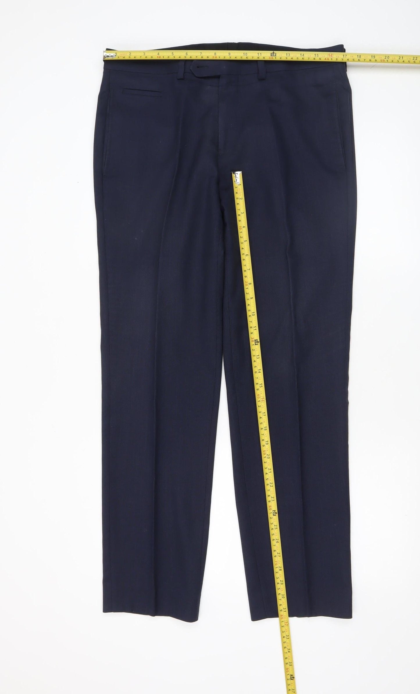 Remus Uomo Men's Navy Blue 34R Wool Blend Dress Pants