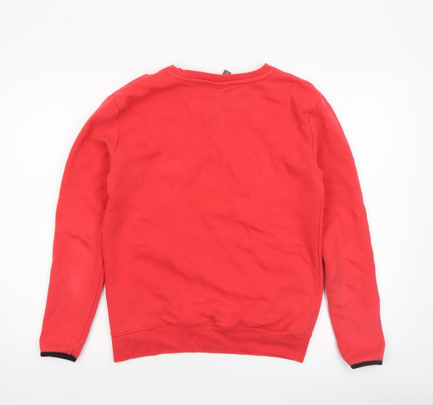 Ellesse Women Red Crew Neck Pullover Sweatshirt UK 6 Cotton Blend