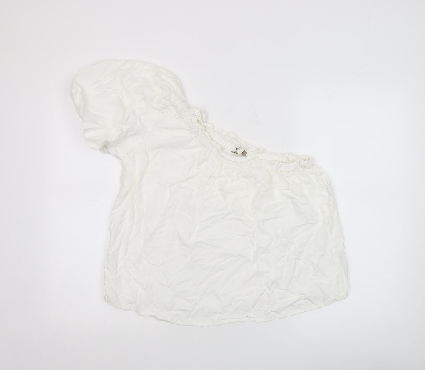 River Island Women’s White Puff Sleeve Cotton Blouse UK 10