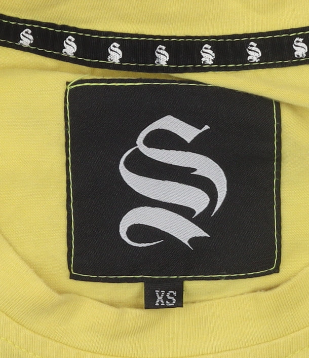 Sinners Attire Men's Yellow Sleeveless T-Shirt XS Cotton Graphic Top