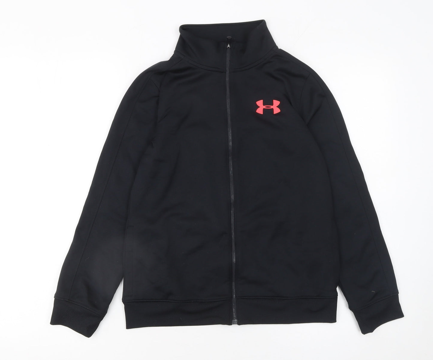 Under Armour Girls Black Track Jacket Size 10 Years Zip-Up Activewear