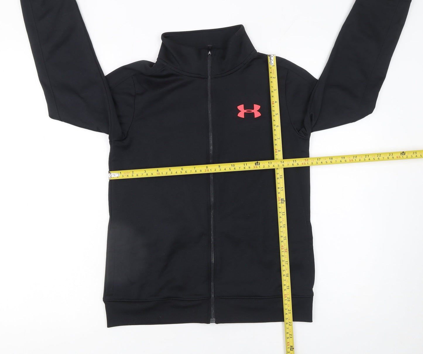 Under Armour Girls Black Track Jacket Size 10 Years Zip-Up Activewear