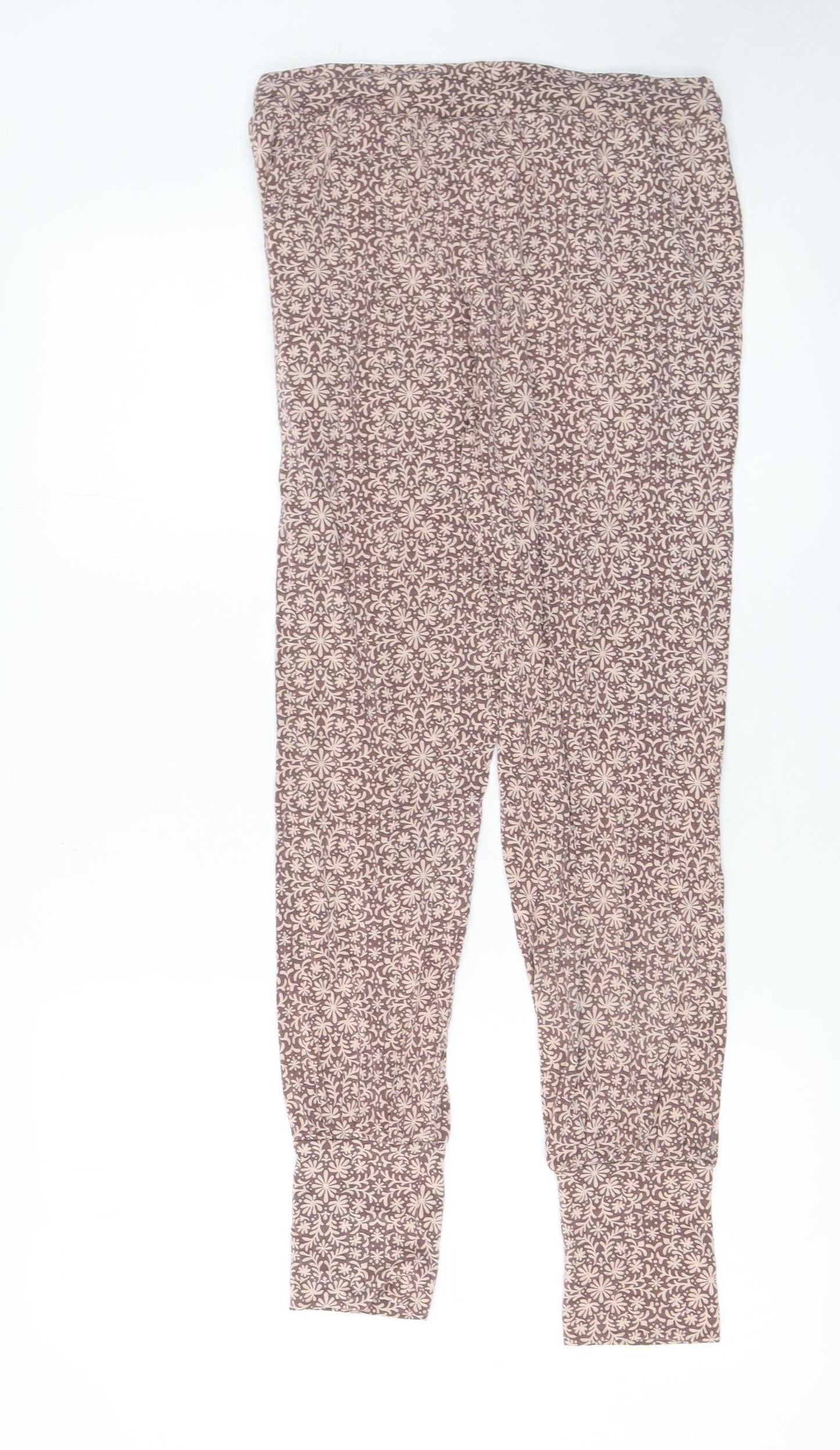 Jockey Womens Brown Floral Modal Jogger Trousers Size S