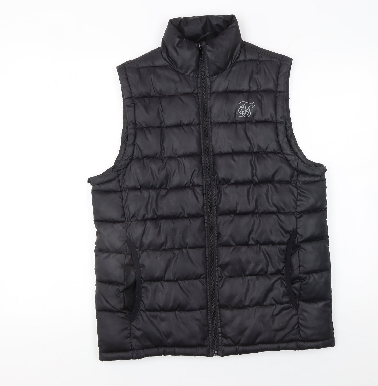 SikSilk Men's Black XS Puffer Waistcoat Lightweight Padded Gilet